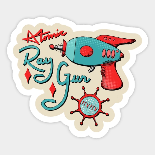 Atomic Toy Ray Gun Sticker by ksrogersdesigns